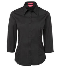 JB's Wear Pinstripe 3/4 sleeve collared ladies shirt