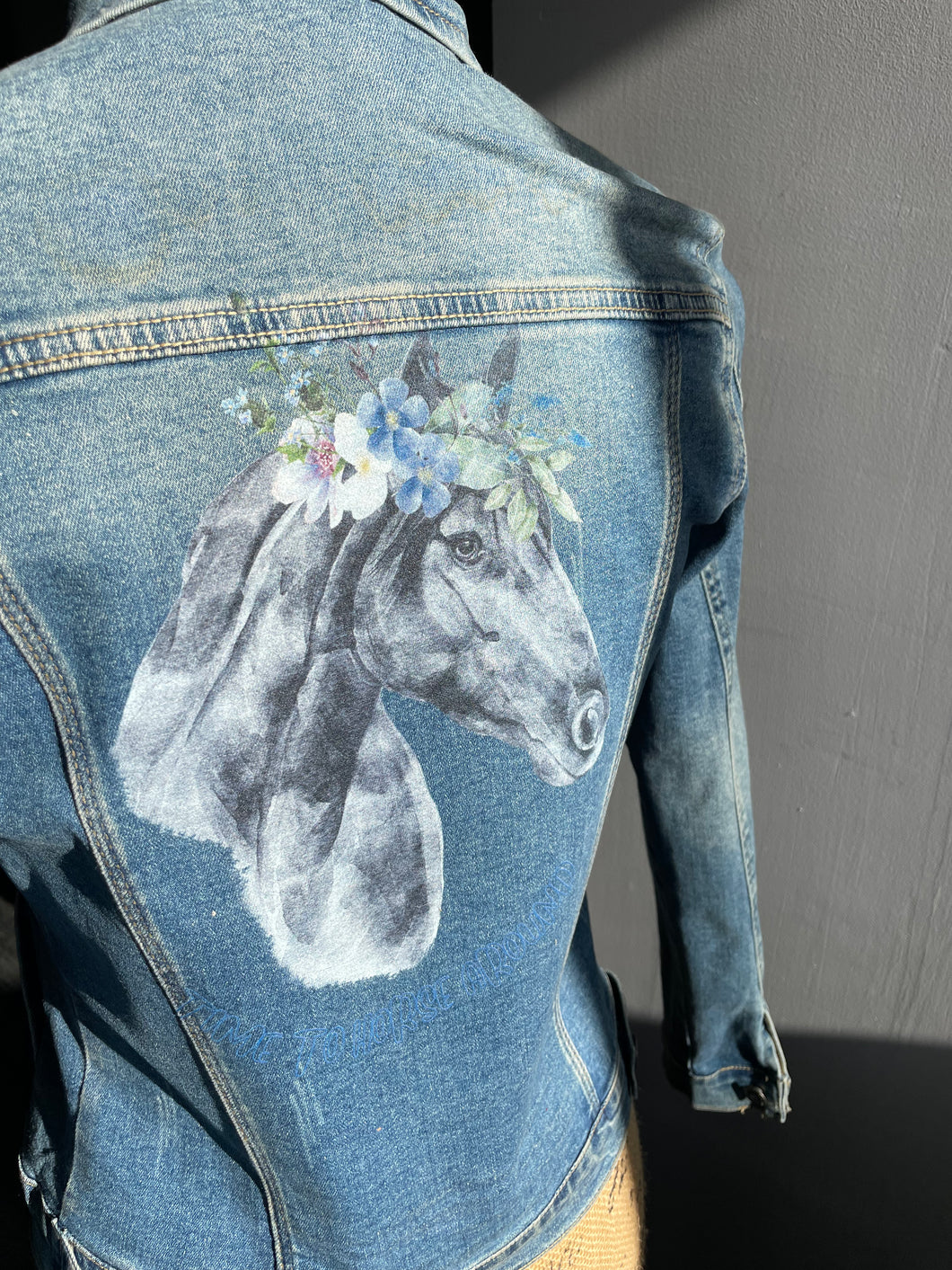 Boho horse denim jacket